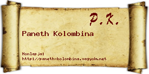 Paneth Kolombina névjegykártya